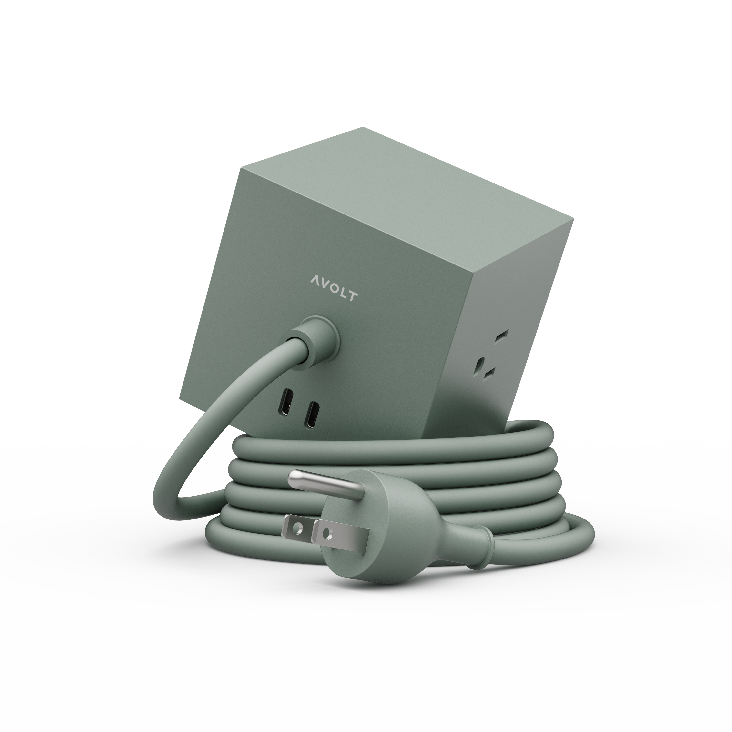 Square 1 Oak Green Power Strip with 30W USB Ports – AVOLT INC