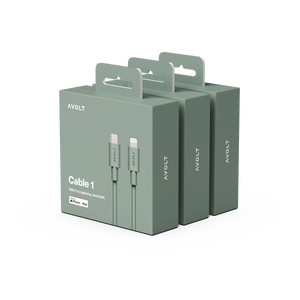 New Cable 1 | 3-Pack Oak Green USB-C to Lightning