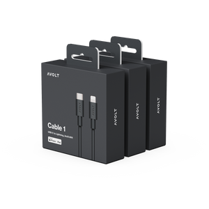 New Cable 1 | 3-Pack Stockholm Black USB-C to Lightning