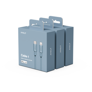 New Cable 1 | 3-Pack Shark Blue USB-C to Lightning
