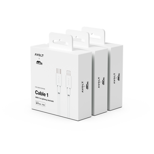 New Cable 1 | 3-Pack Opal White USB-C to Lightning
